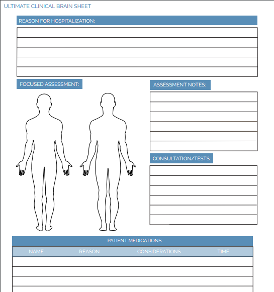 nursing student clinical sheet