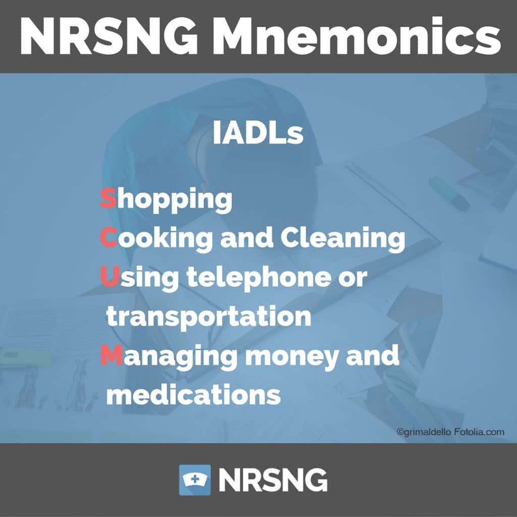 IADLs nursing mnemonics
