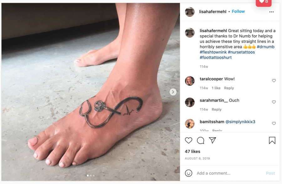 nurse foot tattoo