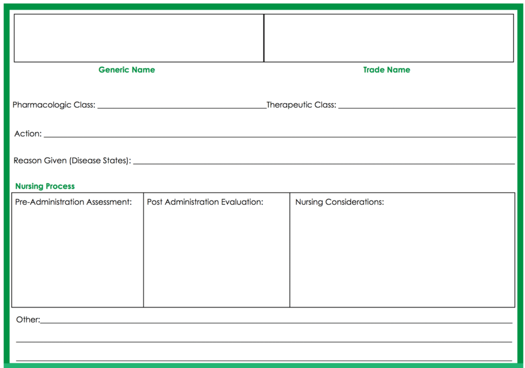 drug card template