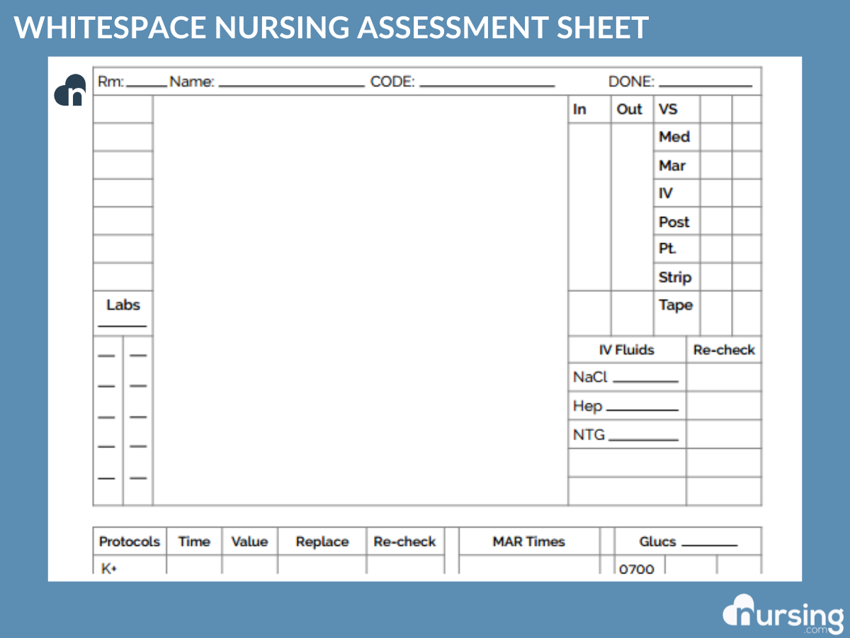 WHITESPACE NURSING ASSESSMENT SHEET