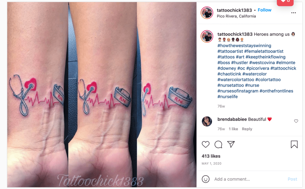 Krankenschwester Handgelenk Tattoo